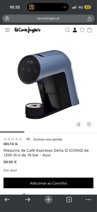 Máquina de Café Expresso Delta Q ICONIQ de 1200 W e de 19 bar - Azul