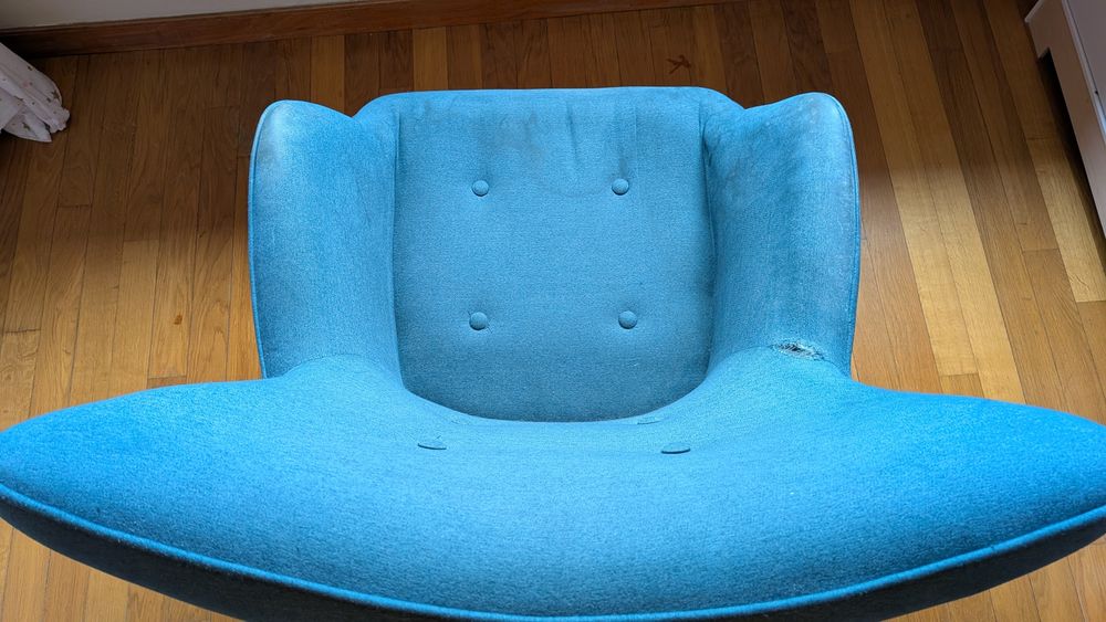 Cadeirão esmeralda / azul petróleo
