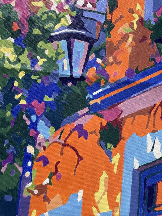 Tela 40cm por 50cm pintada a tinta acrilica