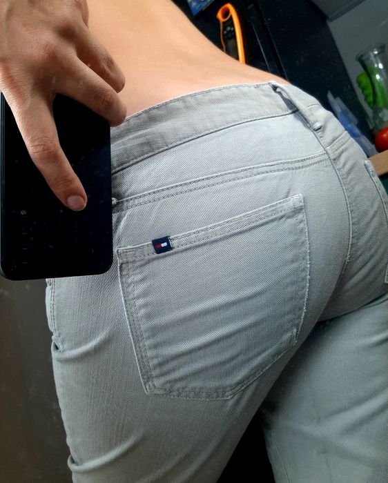 Spodnie jeansy dżinsy proste nogawki do kostek Tommy Hilfiger