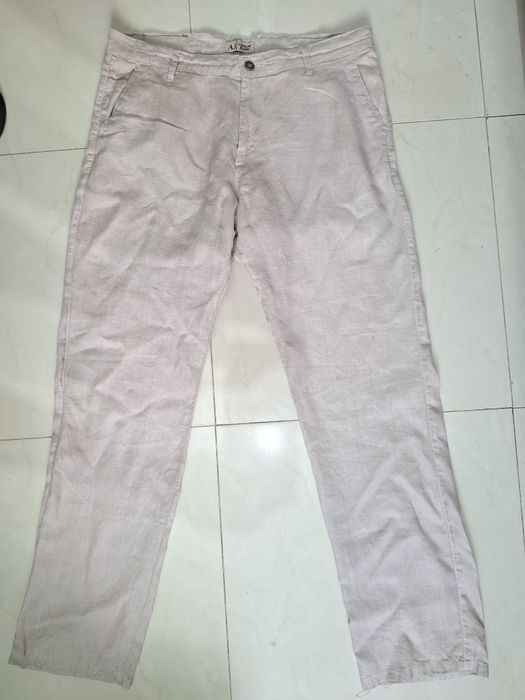 Męskie spodnie bawełniane lniane styl Chino 34 L/XL