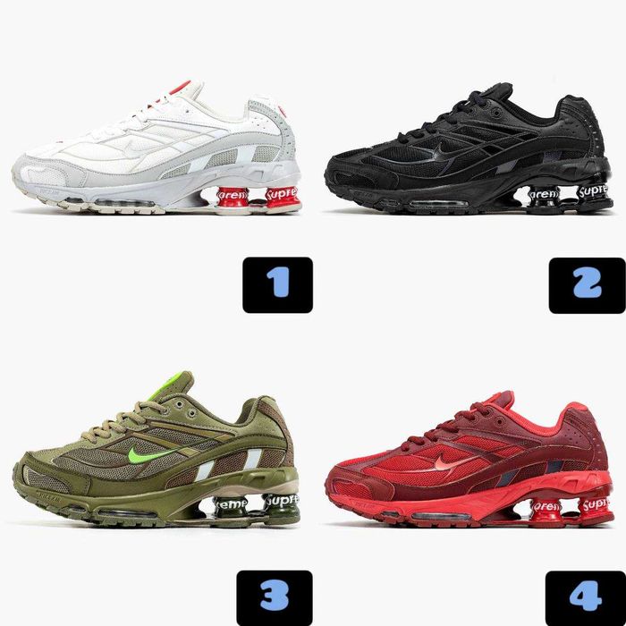 ‼️БЕЗ ПЕРЕДПЛАТ ‼️Nike Shox 2 SP x Supreme / 13 Кольорів / Шокс Супрім