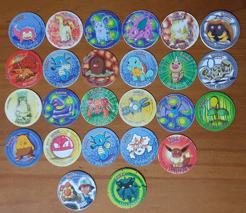 Pokémon Tazos. 1, 2, 3, evolutazos e voa tazos, matutazos