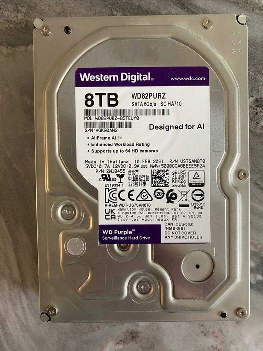 Жорсткий диск 8TB \SATA HDD\WD Purple