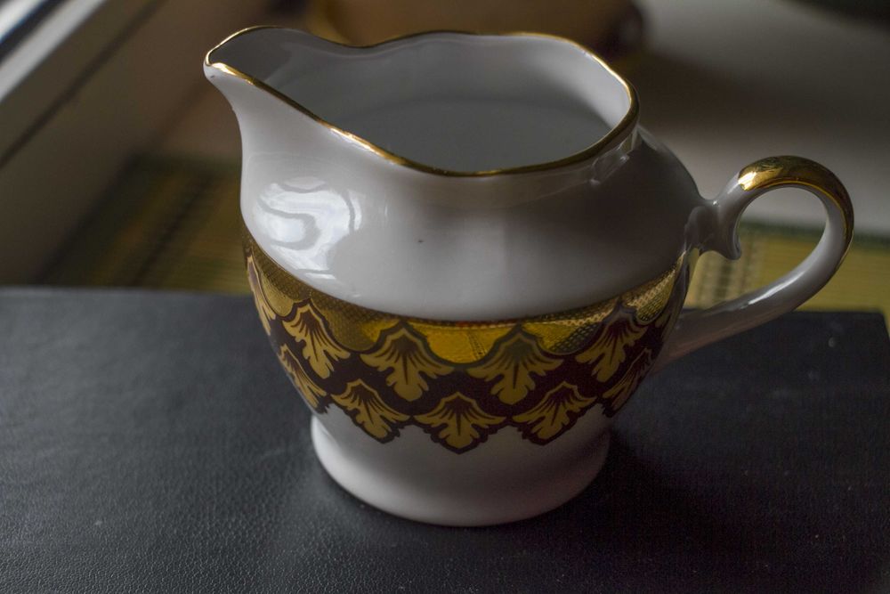 Чайная пара полонное, чашка Киев, молочник Рига, Довбыш,