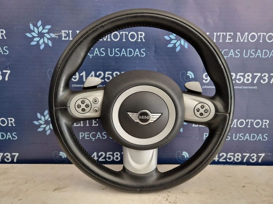 Volante usado pele com airbag MINI ONE COOPER S R56 R55 R57 PATILHAS