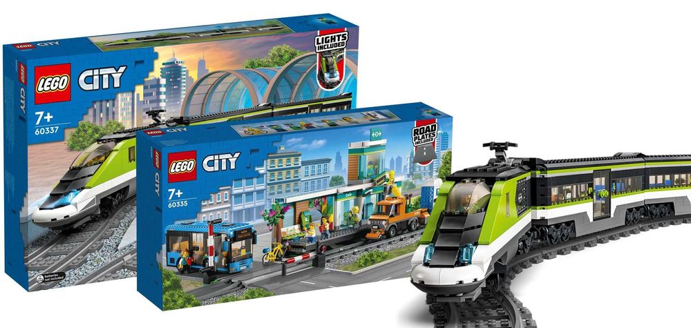 2w1 LEGO City 60337 POCIĄG PASAŻERSKI + LEGO Dworzec 60335 na Prezent