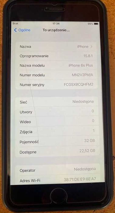 Telefon używany iPhone 6s Plus.