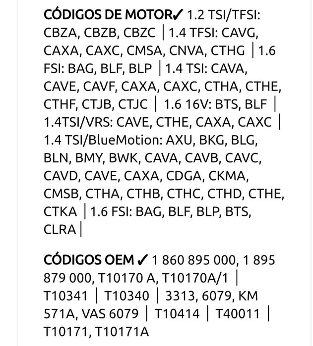 Kit trancas distribuição VWAUDI, SEAT, VAG 1.2 1.4 1.6 TSI FSI TFSI