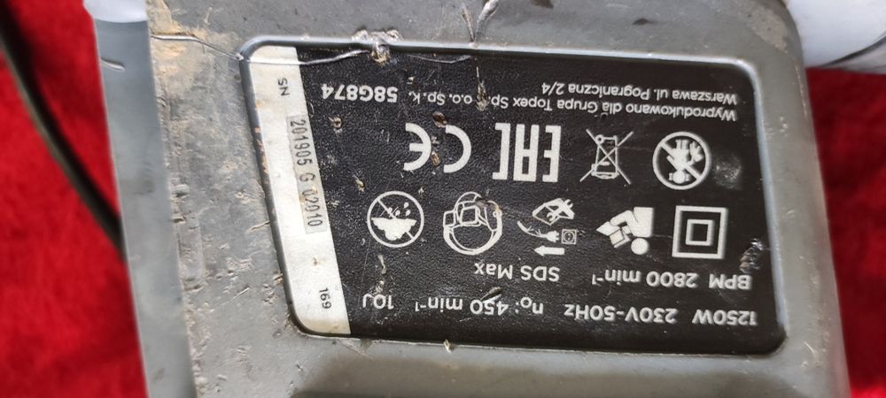 Młot udarowy wyburzeniowy SDS MAX Graphithe 58G874 po serwisie