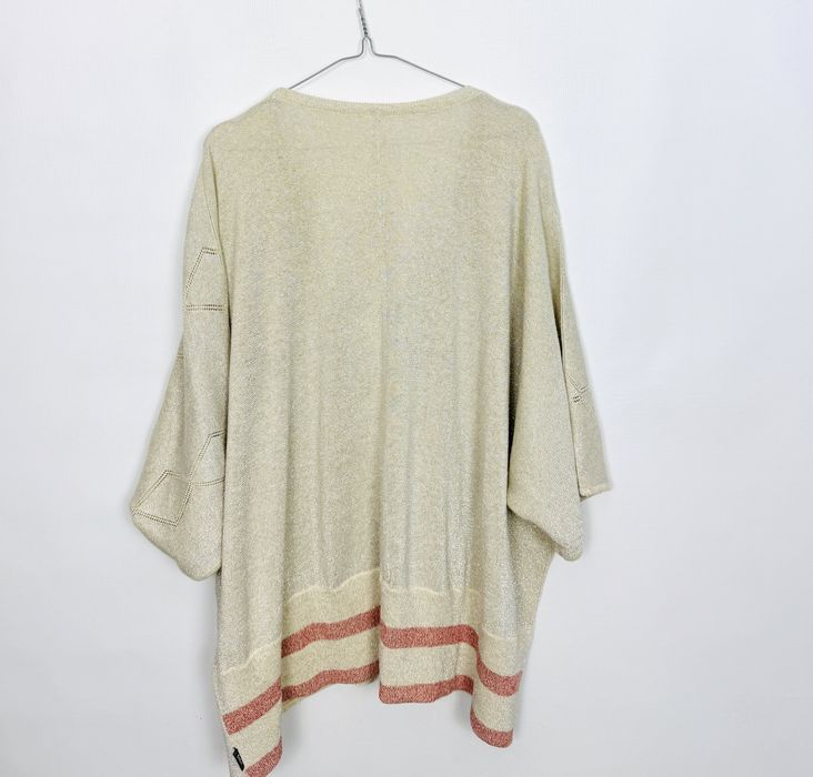 Beżowy kardigan z paskami 4XL 48