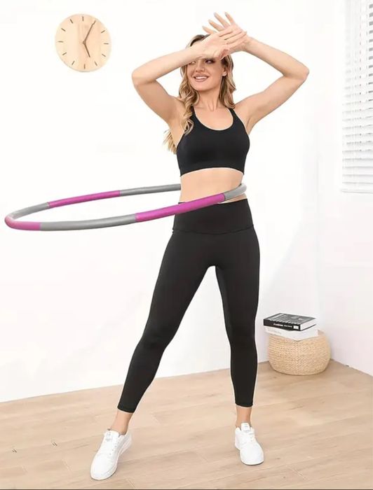 Kolorowe składane piankowe hula hop z wypustkami 83 cm