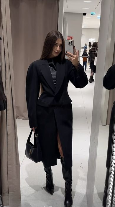 Женское приталенное пальто Zara,жіноче пальто Зара,елегантне пальто,M