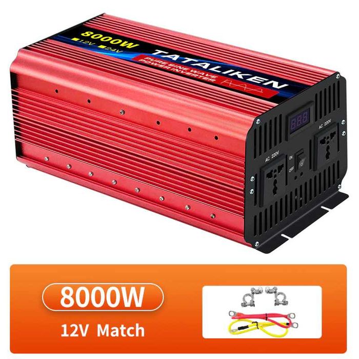 Інвертор 8кВт. Чиста синусоїда з DC 12V на AC 220V 50 HZ 8000W