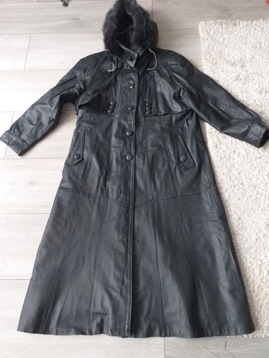 Płaszcz długi z naturalnej skóry 46/48 XXXL