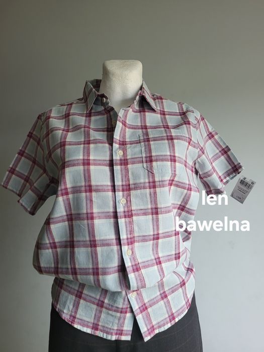 Nowa lniana koszula S M L pastelowa