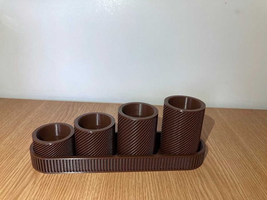 Декоративні свічники (набір 4 шт + таця) | 3D print