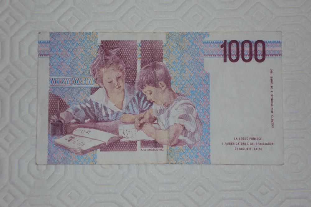 Nota 1000 Liras, Itália - Oferta dos portes de envio