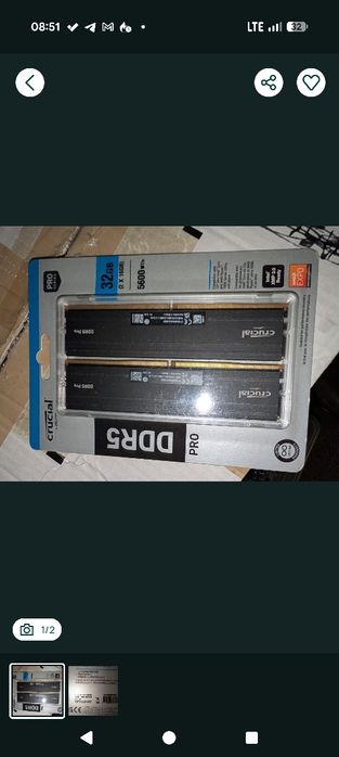Pamięć RAM Crucial pro DDR5-5600 UDIMM 32 GB - 2x16gb