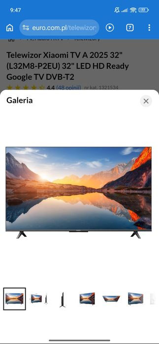 Telewizor Xiaomi TV A 2025 32" (L32M8-P2EU) 32" LED HD Ready Google TV