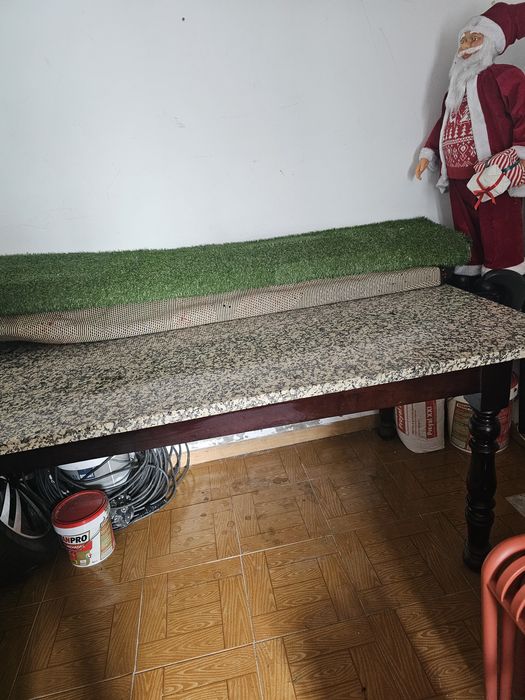 Mesa madeira e tampo  granito