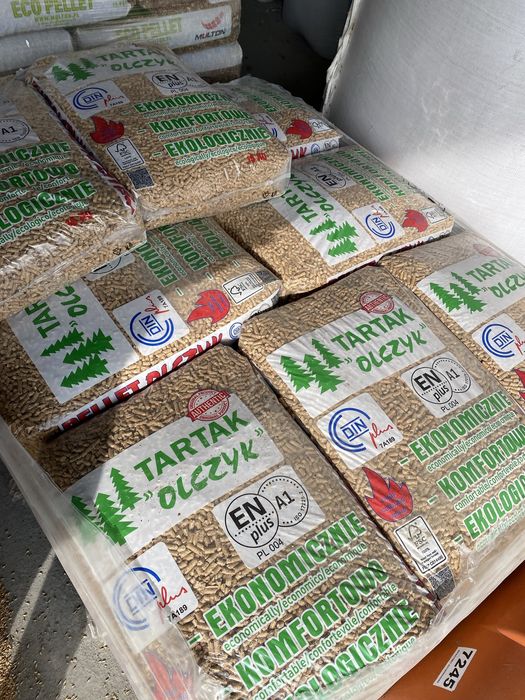 Pellet olczyk oryginał certyfikat A1 En plus opał węgiel zboże nawozy
