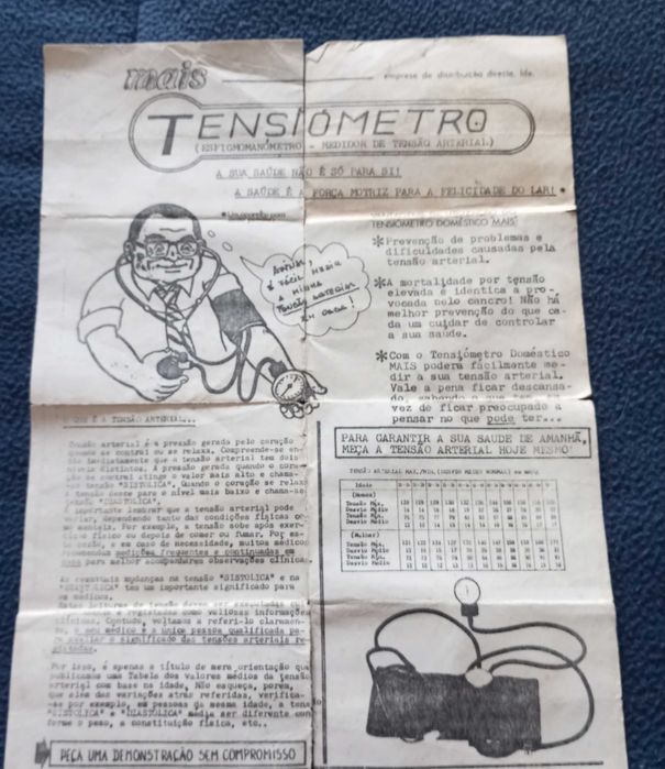 Medidor de pressão arterial, tensiometro antigo