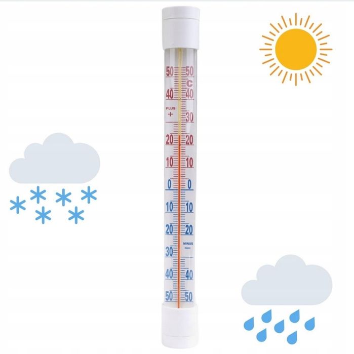 Termometr zewnętrzny szklany na ramę okna