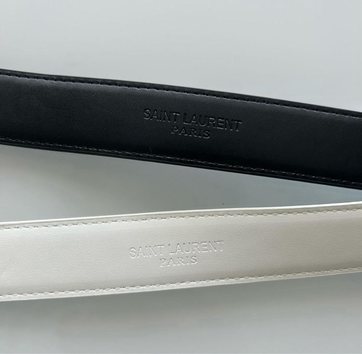 Pasek YSL czarny skóra 110cm