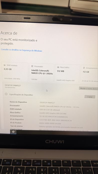 Portátil Chuwi Intel N4020 8GB RAM 128GB SSD