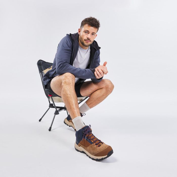 Botas impermeáveis de caminhada na montanha mh500 Mid homem Castanho