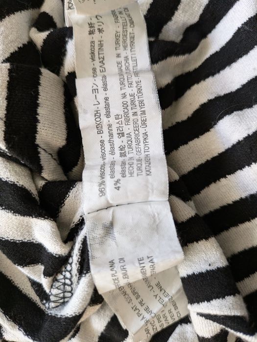 Bershka sukienka paski biało czarne White black stripes wiskoza 38 M