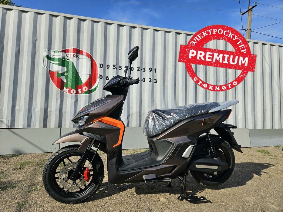 Электроскутер PREMIUM 2500ват.Литий-АКБ Большие колеса"14" Двухместный электроскутер V3  stokmoto стокмото кросер crosser v3 tr1 tr5 cr21 cr13 v1