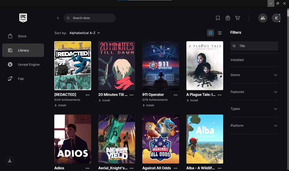 Аккаунт Epic Games 200 игр на 60000 грн, с 2020 года