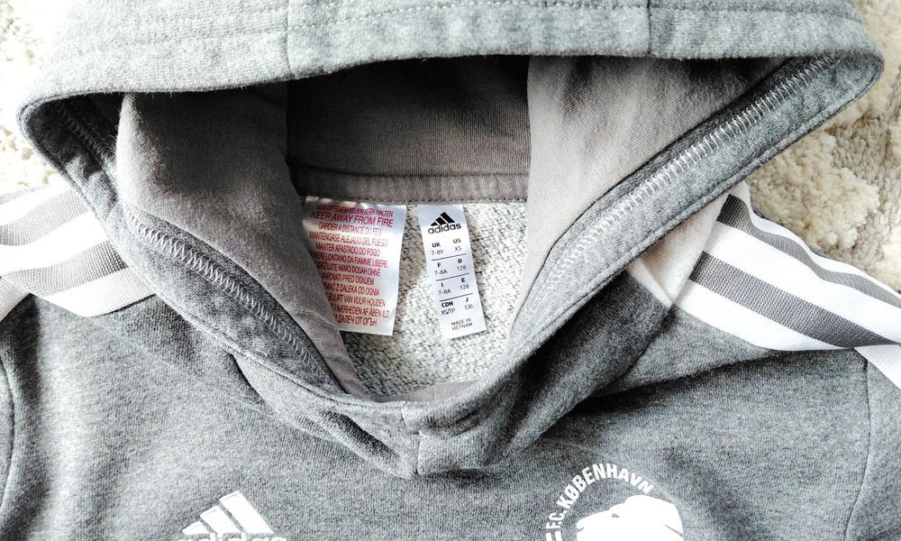 Adidas extra ciepła Bluza z kapturem szara rozm 128 _ 7 - 8 lat