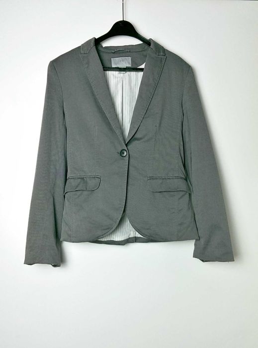 Damski żakiet marynarka garnitur szary H&M 36