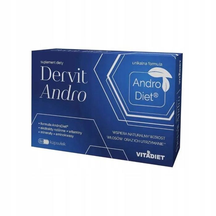 VITADIET - Dervit Andro, wspiera naturalny wzrost włosów, 60 kapsułek