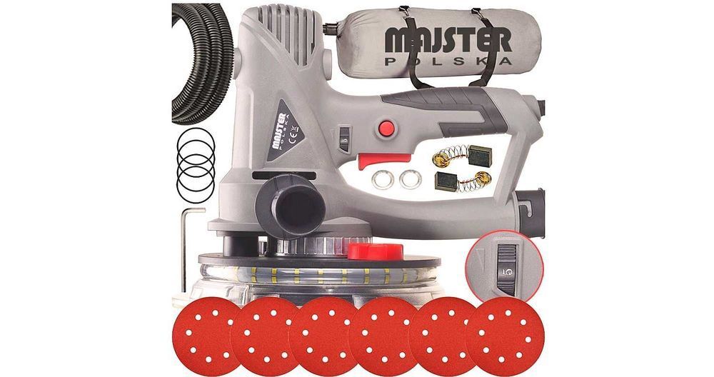 SZLIFIERKA do GIPSU GŁADZI Tynków Ścian Sufitów LED 1800W Tarcze Nowa