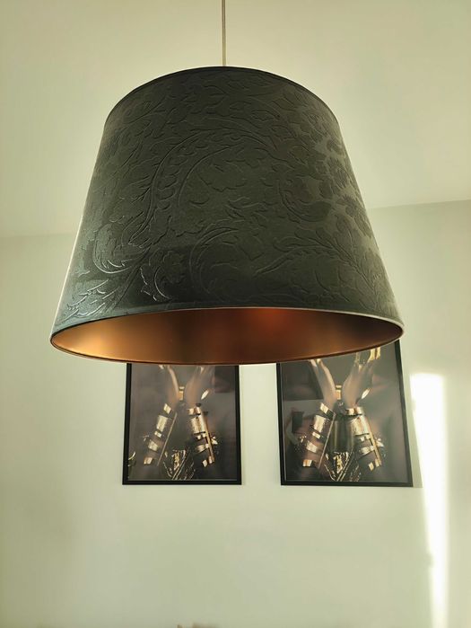 Abażur czarny z kablem zasilacym