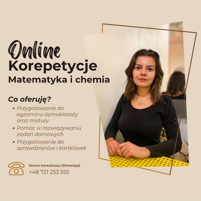 Korepetycje Online z matematyki oraz chemii