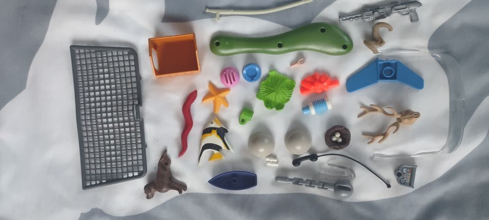 Playmobil części mix ryby telefon poroże kubek bidon nocni