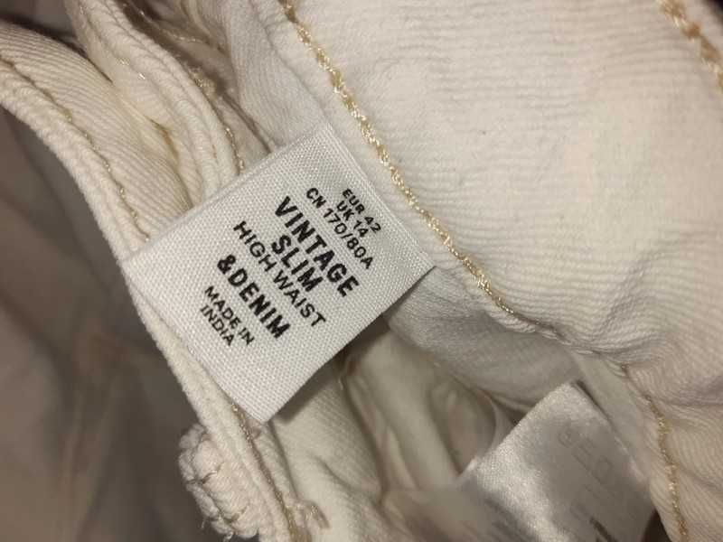 White vintage slim high waist & denim jeans h&m