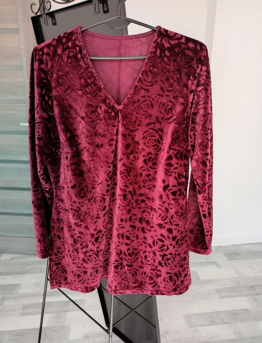 Welurowa bluzka damska L Xl