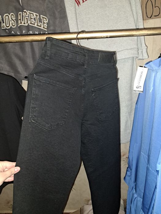 Прямі джинси зі стразами чорні Турція +Подарунок