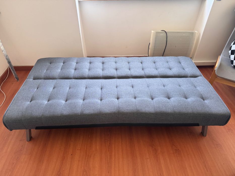 Sofá Cama Cinza Click Clack KASA NOVO