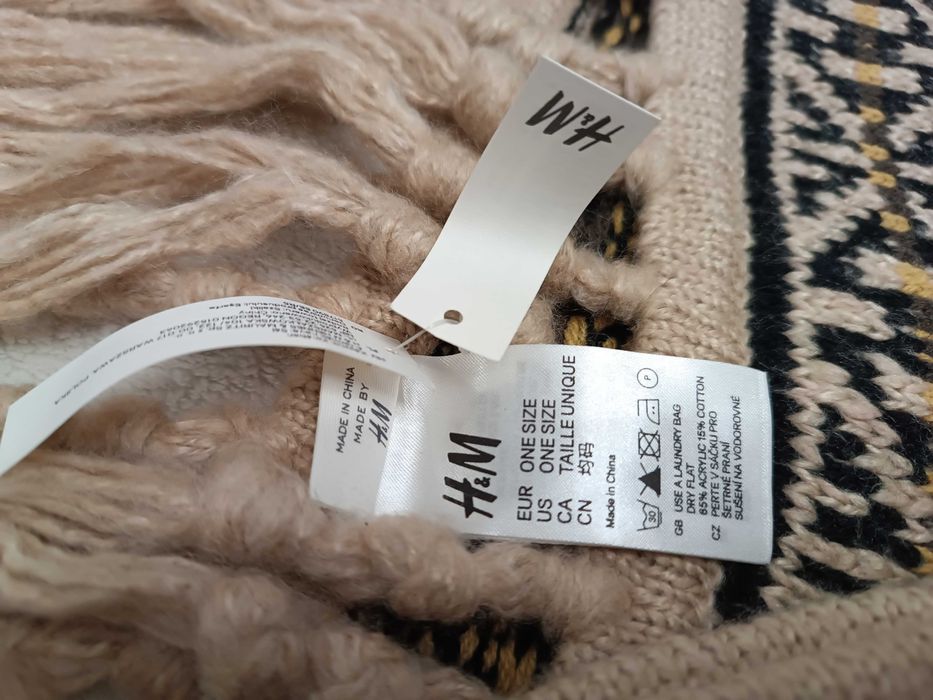 Żakardowy szal szalik H&M nowy