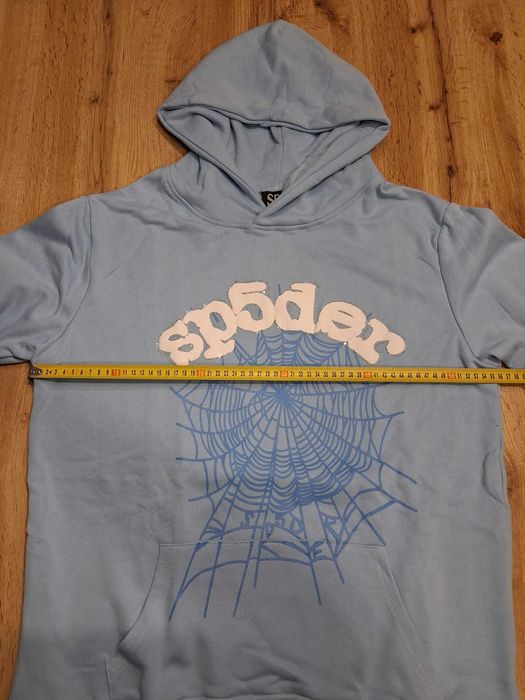 Bluza Sp5der, niebieska, z kapturem
