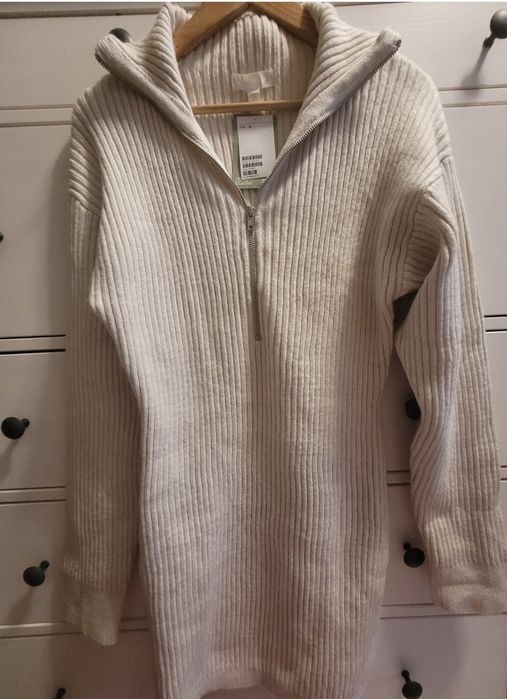 Sweter/sukienka jasna H&m rozm M