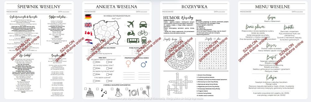Gazetka ślubna - szablon edytowalny