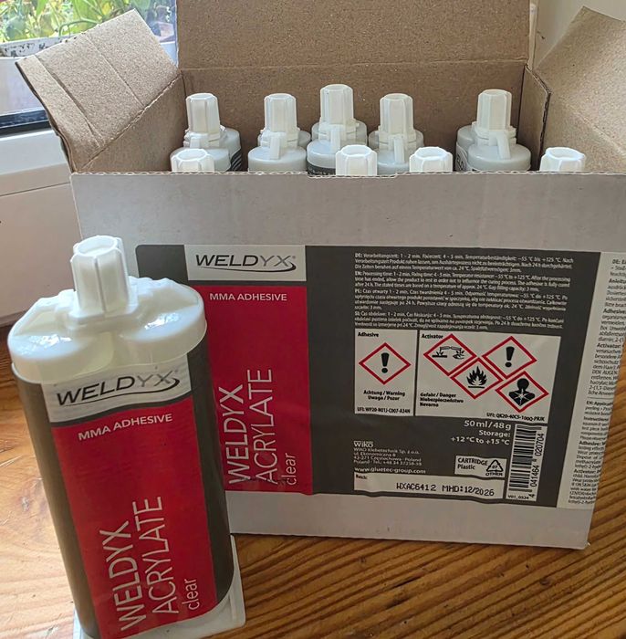 WELDYX Acrylate Clear 50 ml – klej MMA – 10 szt. NOWE